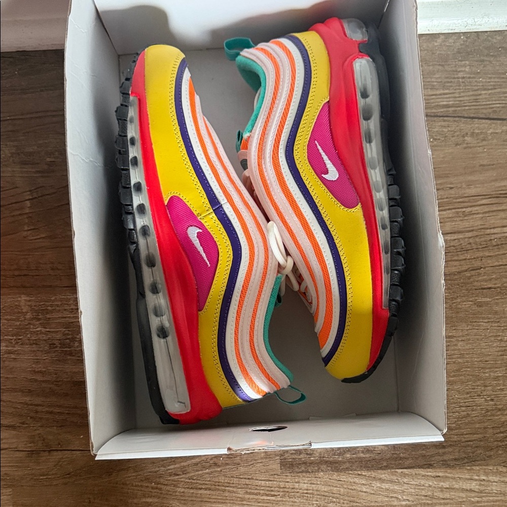 Nike Kids Yellow and Pink Air Max Sneakers